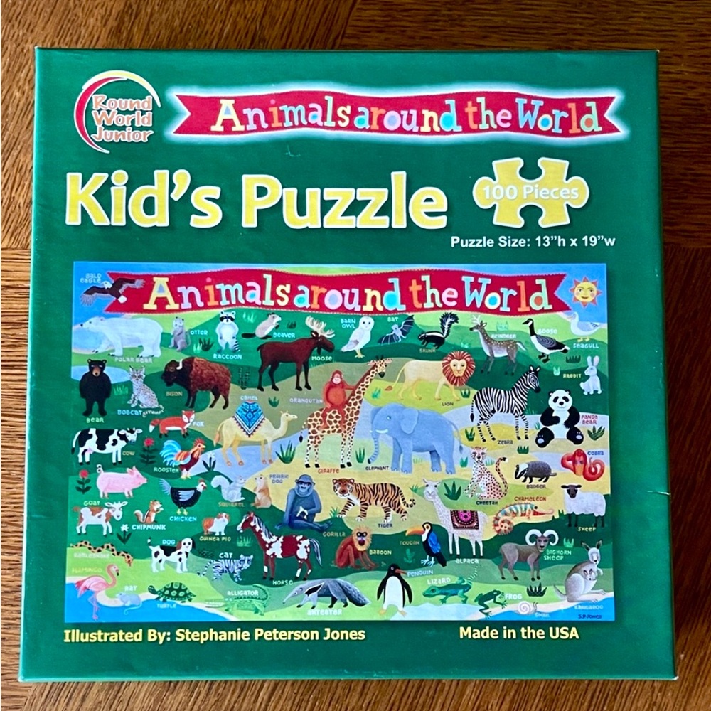 Animals Around the World Puzzle, 100 pieces.